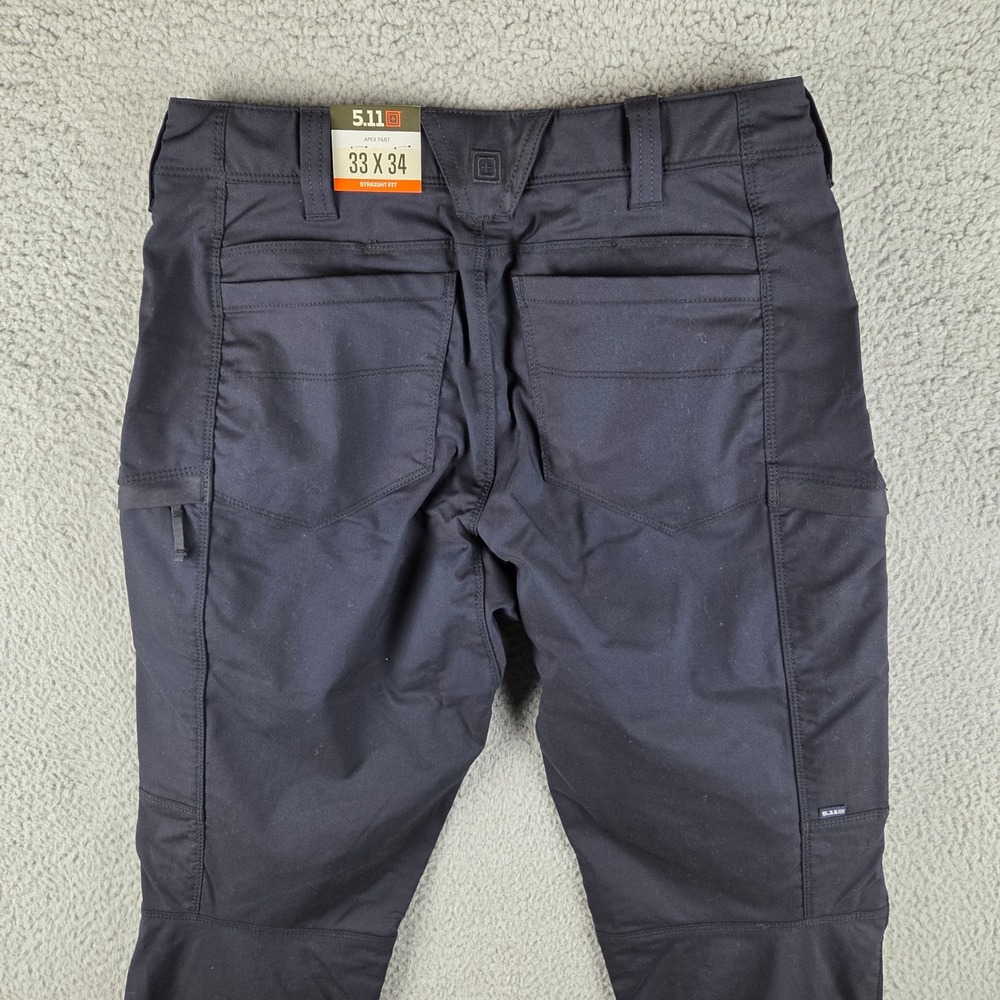 5.11 Tactical Apex Pant Men 33x34 Dark Navy Flex-Tac Straight Fit 74434 - Picture 12 of 14